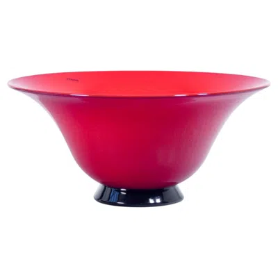 Pre-owned Venini Vaso, Coppa In Vetro Soffiato Opalino , Versione Rossa. Italia, 2006 In Red
