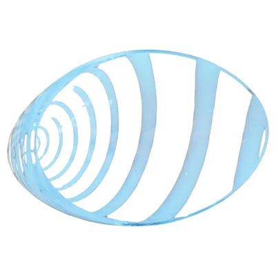 Pre-owned Venini Vaso In Vetro V Nason - Conchiglia - Spirale - Firma A Punta In Blue