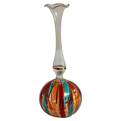Pre-owned Venini Venitian Vase, Hand Painting Gold 24-karat, 1960  Italy In Brown