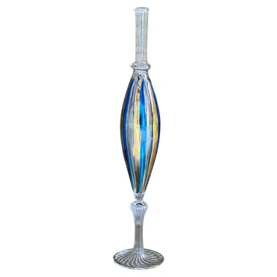 Pre-owned Venini Venitian Vase, Hand Painting Gold 24-karat, 1970,  In Gray
