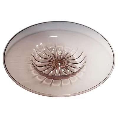 Pre-owned Venini Very Large Vetro Soffiato Glass Dish By Vittorio Zecchin For  Murano In Gray