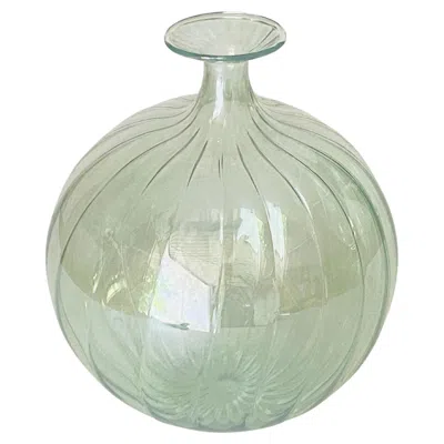 Pre-owned Venini Vetro Soffiato Glass Vase 1970 Green Color Very Light In The Style Of