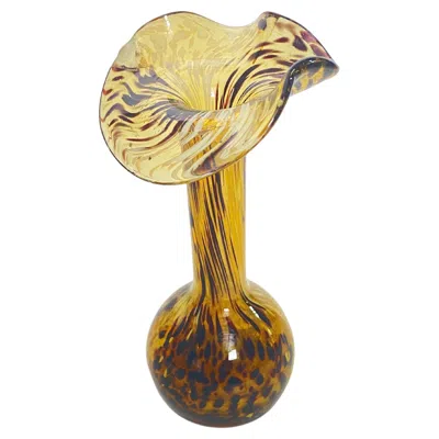 Pre-owned Venini Vetro Soffiato Glass Vase 1970 Yellow Color Very Light In The Style Of