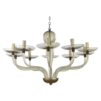 Pre-owned Venini Vintage Art Glass Chandelier Attr. To , Italy 1950s In Sand