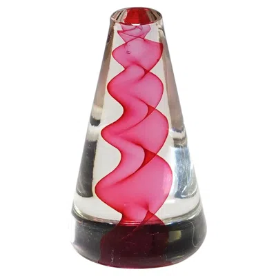 Pre-owned Venini Vintage Art Glass Obelisk Attributed To Charles Lyn Tissot For  In Pink