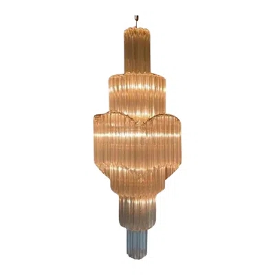 Pre-owned Venini Vintage Italian Spiral Murano Glass Chandelier In The Style Of  In Brown
