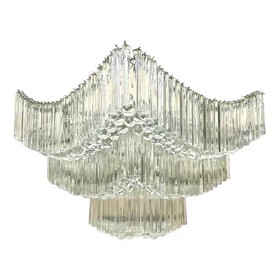 Pre-owned Venini Vintage Mid 20th Century Regency Crystal Rod Chandelier After  In Transparent