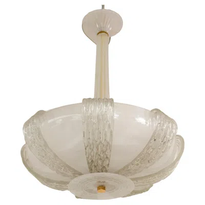Pre-owned Venini Vintage Murano Icy  Ceiling Fixture In Sand