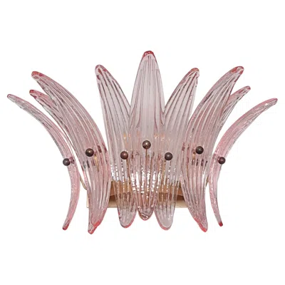 Pre-owned Venini Vintage Palmette Wall Light - Pink Glasses