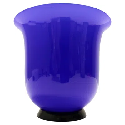 Pre-owned Venini Vintage Royal Blue Opaline Glass Vase By Paolo , "anni Trenta" Series