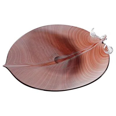 Pre-owned Venini Vintage Tessuto Plate By Tyra Lundgren For , Murano In Brown