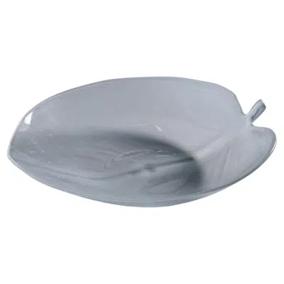 Pre-owned Venini Vintage Tessuto Plate By Tyra Lundgren For , Murano In Gray