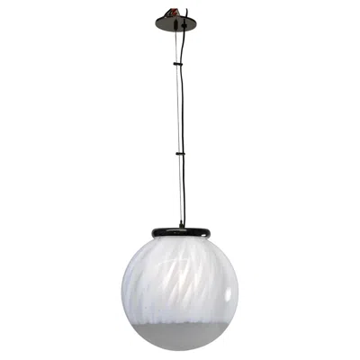 Pre-owned Venini Vintage  Murano Toni Zuccheri Italian Blown Glass Shade Pendant In Transparent
