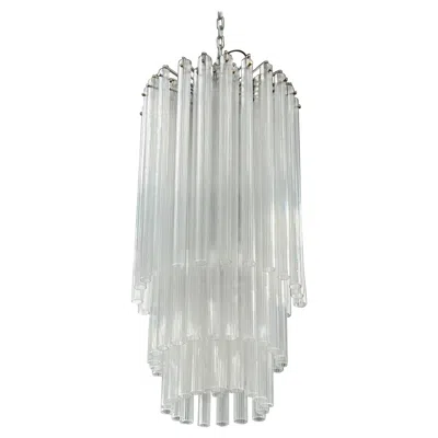 Pre-owned Venini Vintage  Tube Chandelier In Transparent