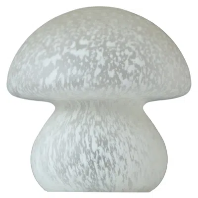 Pre-owned Venini Vintage White Frosted Mushroom Murano Style Glass Table Lamp, Italy, 1980s