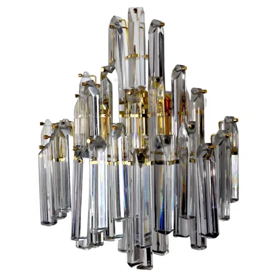 Pre-owned Venini Wall Lamp, 3 Levels, Murano Glass, Italy, 1970 In Transparent