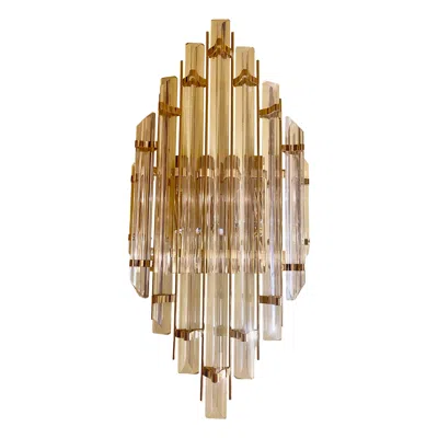 Pre-owned Venini Wall Lighting Glass Cyrstal Murano 9 Leaves Xxl , Italy 1980 In Brown