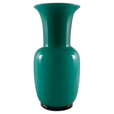 Pre-owned Venini Wonderful Aquamarine  Opalino Art Glass Signed Dated Vase In Blue