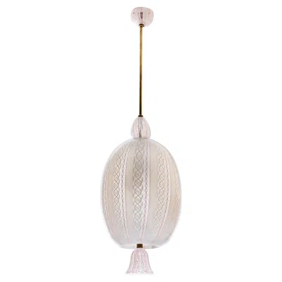 Pre-owned Venini Zanfirico Murano Glass Lamp By , Murano, Italy, 1950s. In Transparent