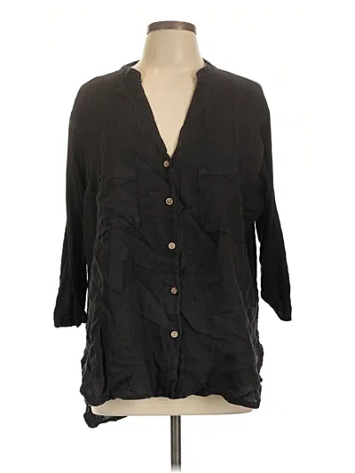 Pre-owned Venti6 3/4 Sleeve Button Down Shirt In Black