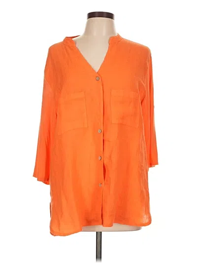Pre-owned Venti6 3/4 Sleeve Button Down Shirt In Orange