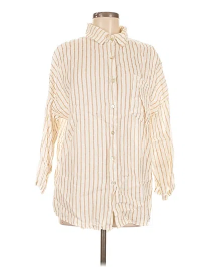 Pre-owned Venti6 3/4 Sleeve Button Down Shirt In White