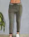 Venti6 Amy Textured Jogger In Army Green In Green