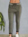 Venti6 Amy Textured Jogger In Army Green In Green