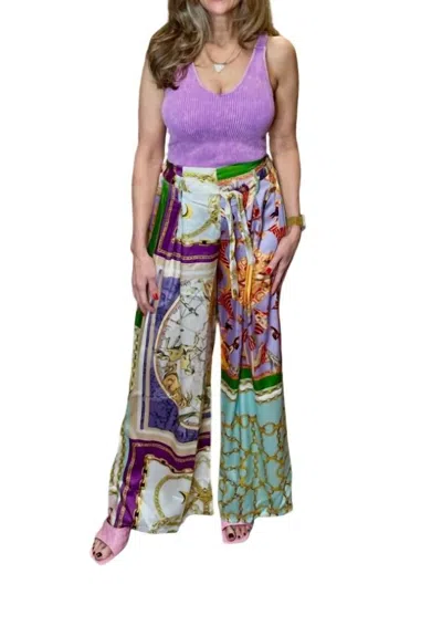 Venti6 Chain Palazzo Pants In Multi