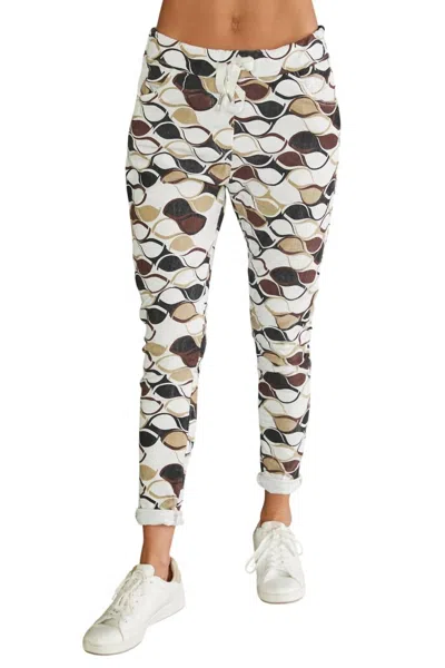 Venti6 Corduroy Wave Magic Pants In Cream Multi In Beige