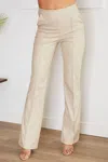 Venti6 Faux Leather Pants In Beige In Neutral