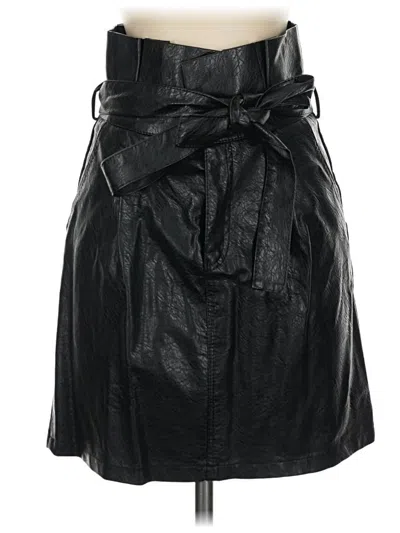 Venti6 Faux Leather Skirt In Black