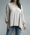 Venti6 Hi Low Button Front In Gray In Grey