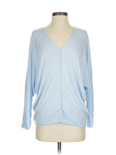 Pre-owned Venti6 Long Sleeve Top Blue V Neck Tops
