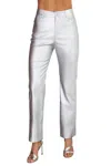 Venti6 Luna Vegan Leather Pants In Silver In Silver