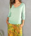 Venti6 Lurex Edge Light Weight Top In Green In Green