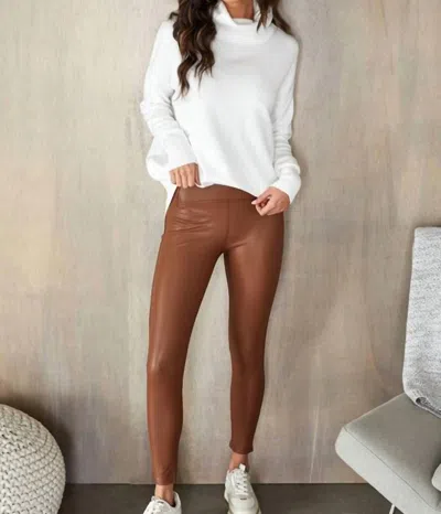 Venti6 Motion High Waist Premium Leggings In Brown In White