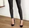 Venti6 Reflective Cheetah Print Legging In Black