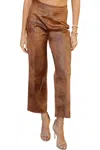 Venti6 Rossana Stonewash Suede Pants In Bronze In Gold