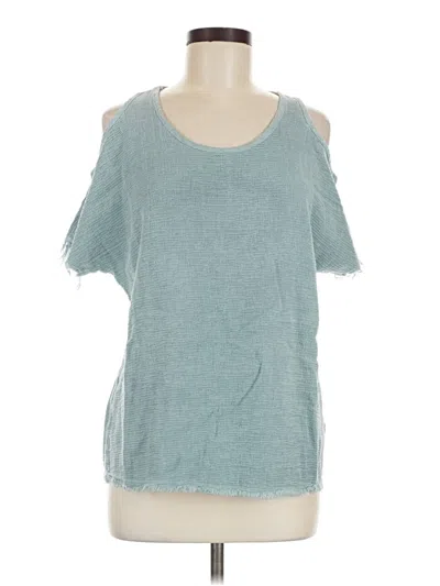 Pre-owned Venti6 Short Sleeve Top Teal Cold Shoulder Neckline Tops