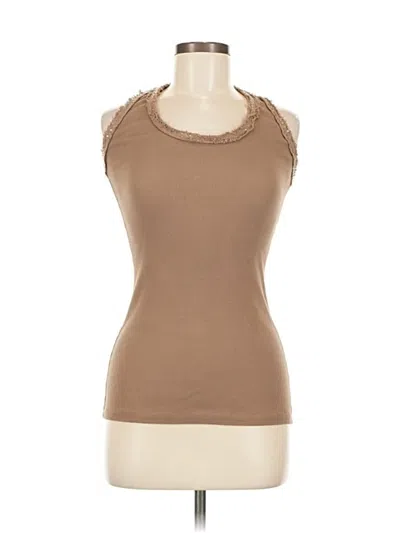 Pre-owned Venti6 Sleeveless Top Tan Scoop Neck Tops In Brown