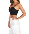 Venti6 Spaghetti Strap Crop Top In Black In Black
