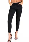 Venti6 Star Studded Crinkle Jogger In Black In Black