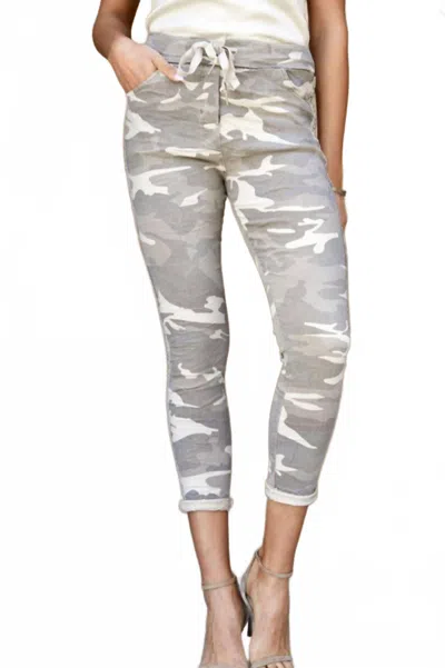 Venti6 Tan Crinkle Jogger In Camo In Gray