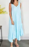 Venti6 Tie Strap Maxi Dress In Sky
