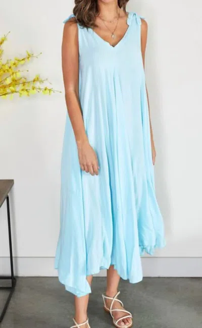 Venti6 Tie Strap Maxi Dress In Sky