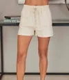 Venti6 Women's Linen Summer Short With Pockets In Beige In Neutral