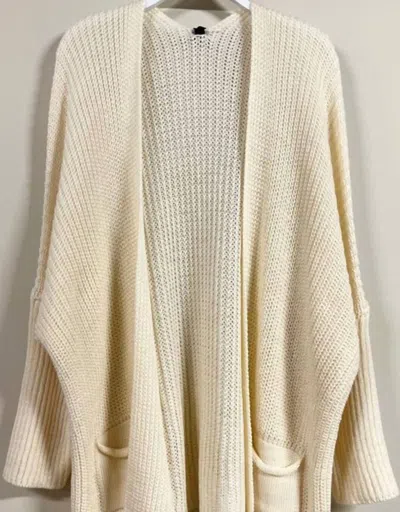 Venti6 Women's Sarah 3/4 Dolman Cardigan In Creme In Beige