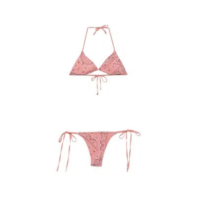 Venuja Paisley-print Crystal-embellished Bikini In Pink