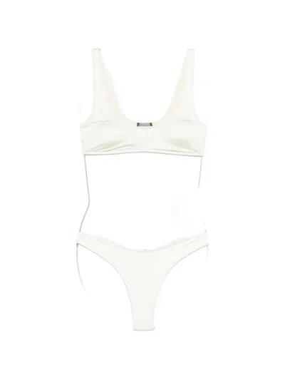 Venuja Beige Bikini In White